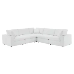 Other 5-Piece Sectional Sofa In White Leatherette Finish - 1500 1500 frame 0 1024