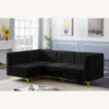 Other Modular Sectional In Channel Tufted Black Velvet