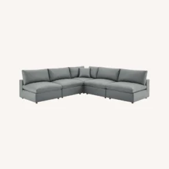 Other 5-Piece Sectional Sofa In Gray Vegan Leather - 1500 1500 frame 0 1097