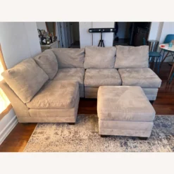 Crate & Barrel Gray Sectional + Ottoman - 1500 1500 frame 0 1184