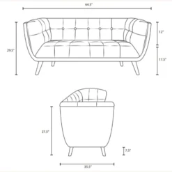 Other Modern Loveseat In Navy Velvet Polyester Finish - 1500 1500 frame 0 1210