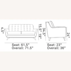 Other Mid-Century Style Loveseat In Gray Fabric - 1500 1500 frame 0 1236
