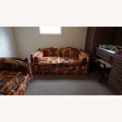 Vintage/Antique 70s Patterned Brushed Velvet Loveseat - 1500 1500 frame 0 1253