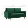 Other Modern Loveseat In Green Velvet Finish