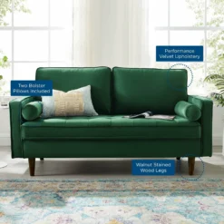 Other Modern Loveseat In Green Velvet Finish - 1500 1500 frame 0 1311