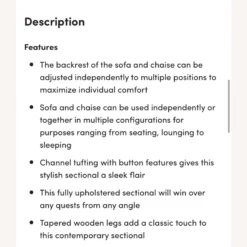Battiste 112 Wide Reversible Sofa & Chaise