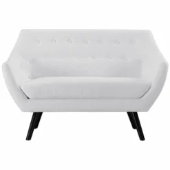 Other Loveseat In White Fabric W/Splayed Black Wood Legs - 1500 1500 frame 0 1364