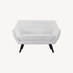 Other Loveseat In White Fabric W/Splayed Black Wood Legs - 1500 1500 frame 0 1366