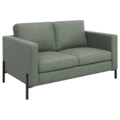 Other Loveseat In Sage Fabric W Black Legs & Track Arms - 1500 1500 frame 0 1400