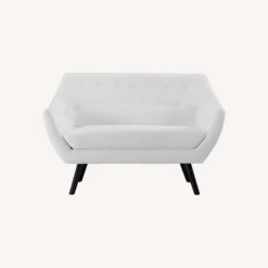 Other Loveseat In White Fabric W/ Black Wood Legs - 1500 1500 frame 0 1426