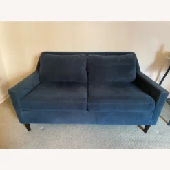 West Elm Everett Loveseat Blue Velvet - 1500 1500 frame 0 1439