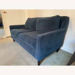 West Elm Everett Loveseat Blue Velvet - 1500 1500 frame 0 1440