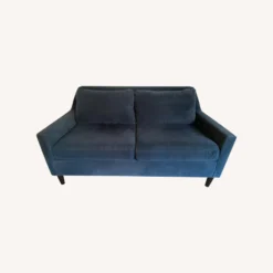 West Elm Everett Loveseat Blue Velvet - 1500 1500 frame 0 1441