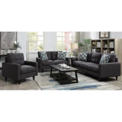Other Mid Century Style Loveseat In Dark Grey Fabric 14 Other Mid Century Style Loveseat In Dark Grey Fabric - 1500 1500 frame 0 1455