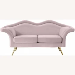 Other Modern Loveseat In Pink Velvet Lip-Shaped Finish - 1500 1500 frame 0 1469