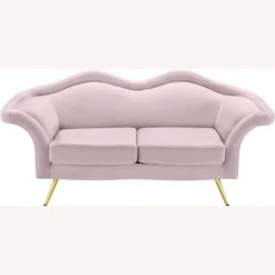 Other Modern Loveseat In Pink Velvet Lip-Shaped Finish - 1500 1500 frame 0 1470
