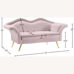 Other Modern Loveseat In Pink Velvet Lip-Shaped Finish - 1500 1500 frame 0 1471