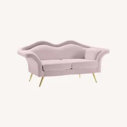 Other Modern Loveseat In Pink Velvet Lip-Shaped Finish - 1500 1500 frame 0 1475