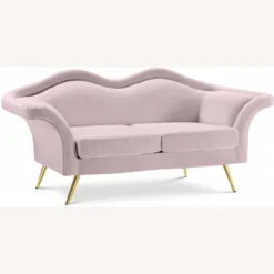 Other Modern Loveseat In Pink Velvet Lip-Shaped Finish - 1500 1500 frame 0 1477