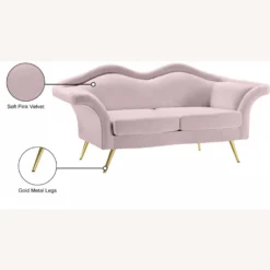 Other Modern Loveseat In Pink Velvet Lip-Shaped Finish - 1500 1500 frame 0 1478