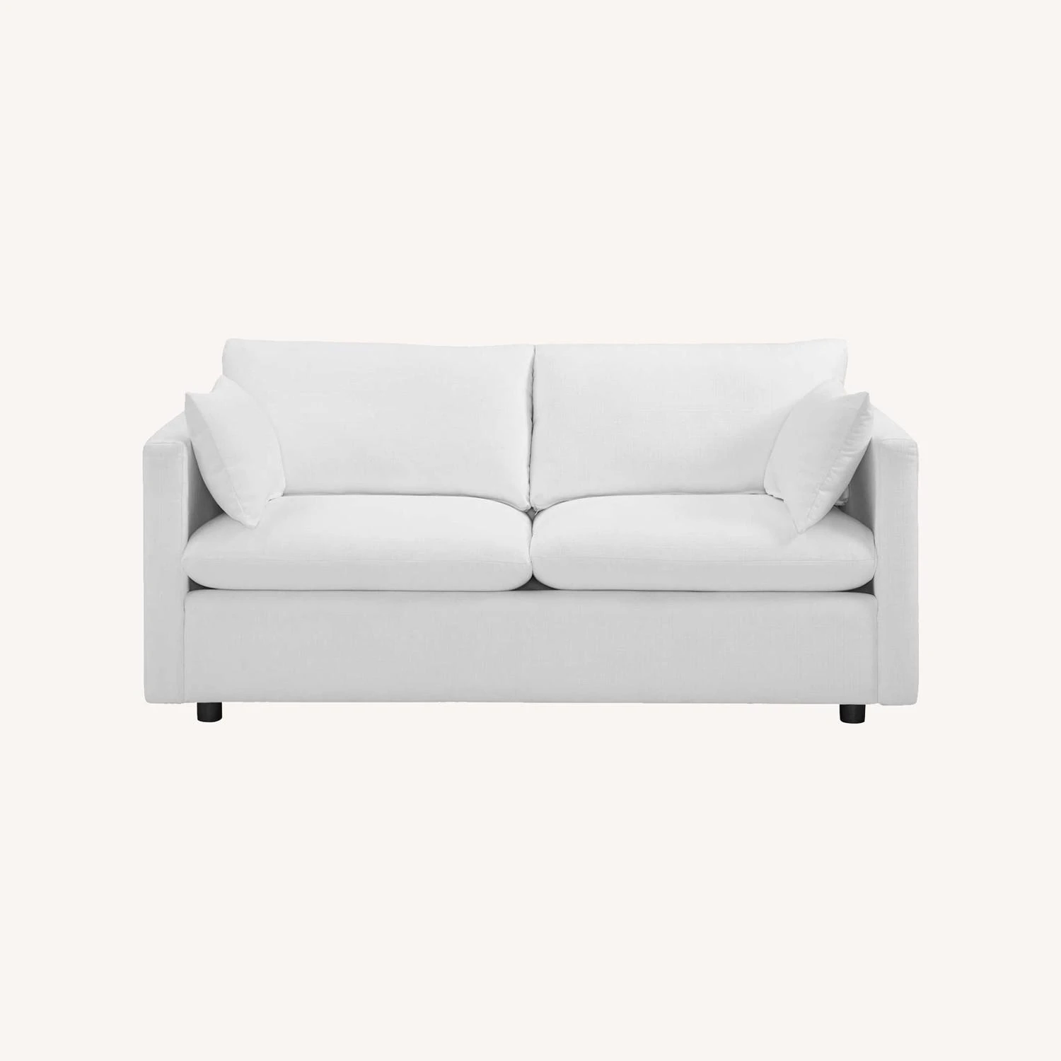Other Modern Sofa In White Fabric Upholstery Finish 2 Other Modern Sofa In White Fabric Upholstery Finish - Image 2