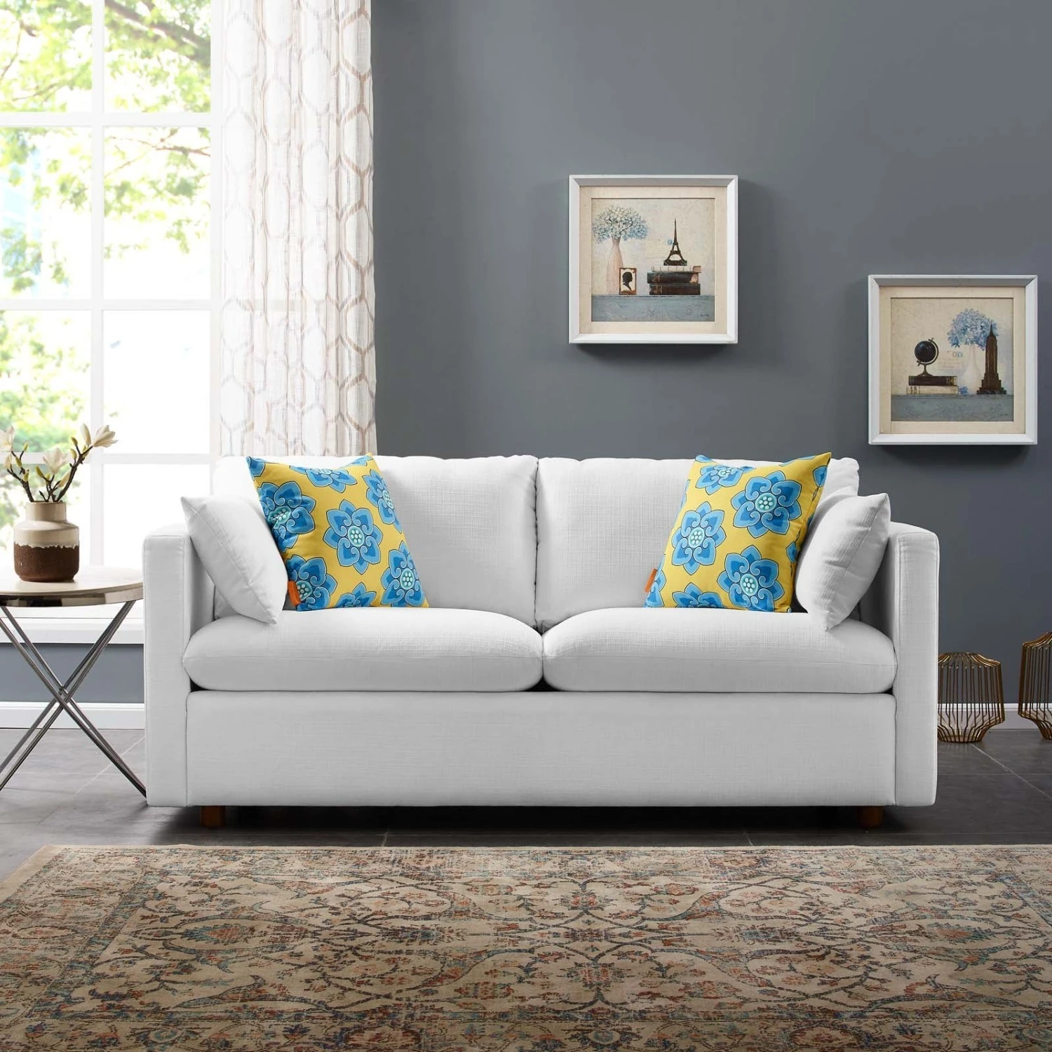 Other Modern Sofa In White Fabric Upholstery Finish 8 Other Modern Sofa In White Fabric Upholstery Finish - Image 8