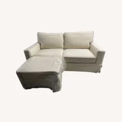 PB Comfort Square Arm Slipcovered Sofa + Ottoman - 1500 1500 frame 0 1563