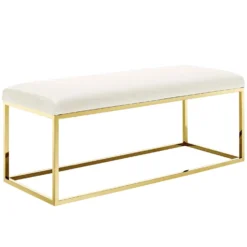 Other Bench In Ivory Fabric With Gold Steel Base - 1500 1500 frame 0 1575