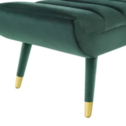 Other Modern Bench In Green Channel Tufted Velvet Finish