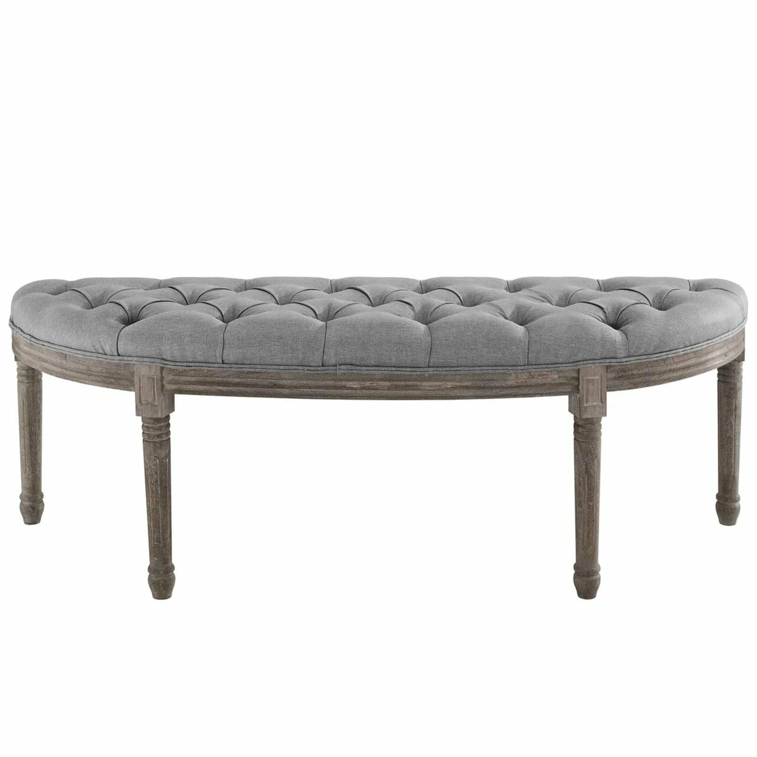 Other Modern Bench In Semi-Circle Light Gray Fabric 1 Other Modern Bench In Semi-Circle Light Gray Fabric