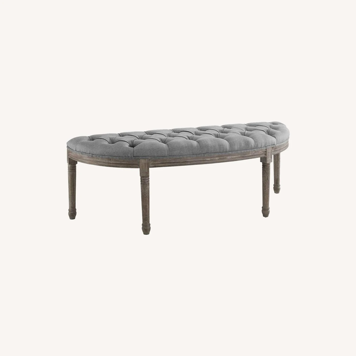Other Modern Bench In Semi-Circle Light Gray Fabric 4 Other Modern Bench In Semi-Circle Light Gray Fabric - Image 4