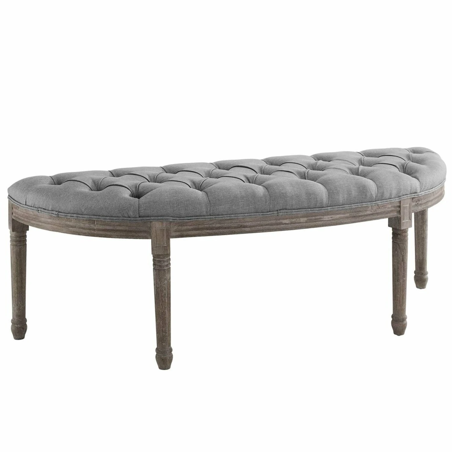 Other Modern Bench In Semi-Circle Light Gray Fabric 6 Other Modern Bench In Semi-Circle Light Gray Fabric - Image 6