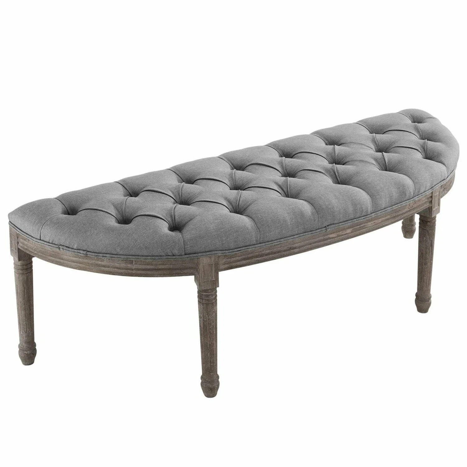 Other Modern Bench In Semi-Circle Light Gray Fabric 7 Other Modern Bench In Semi-Circle Light Gray Fabric - Image 7