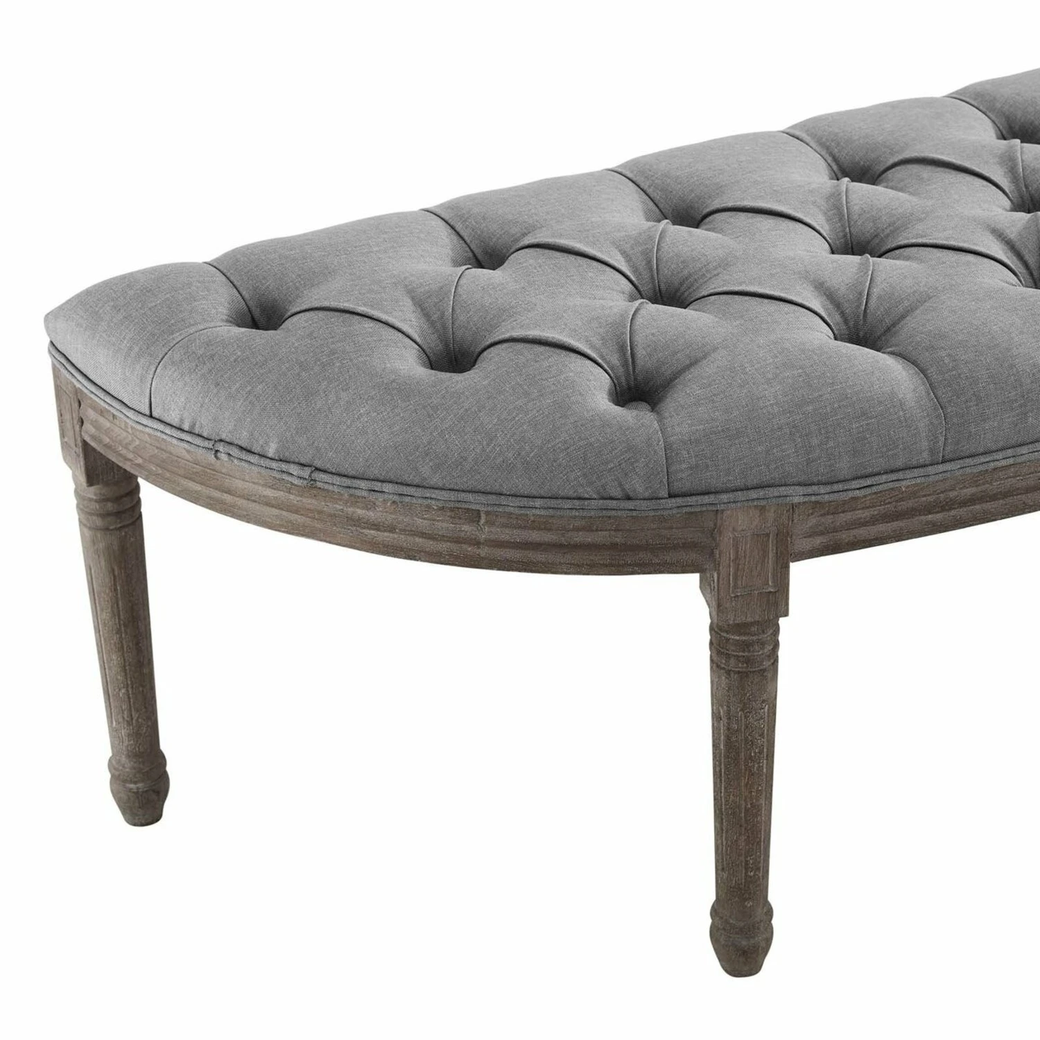 Other Modern Bench In Semi-Circle Light Gray Fabric 8 Other Modern Bench In Semi-Circle Light Gray Fabric - Image 8