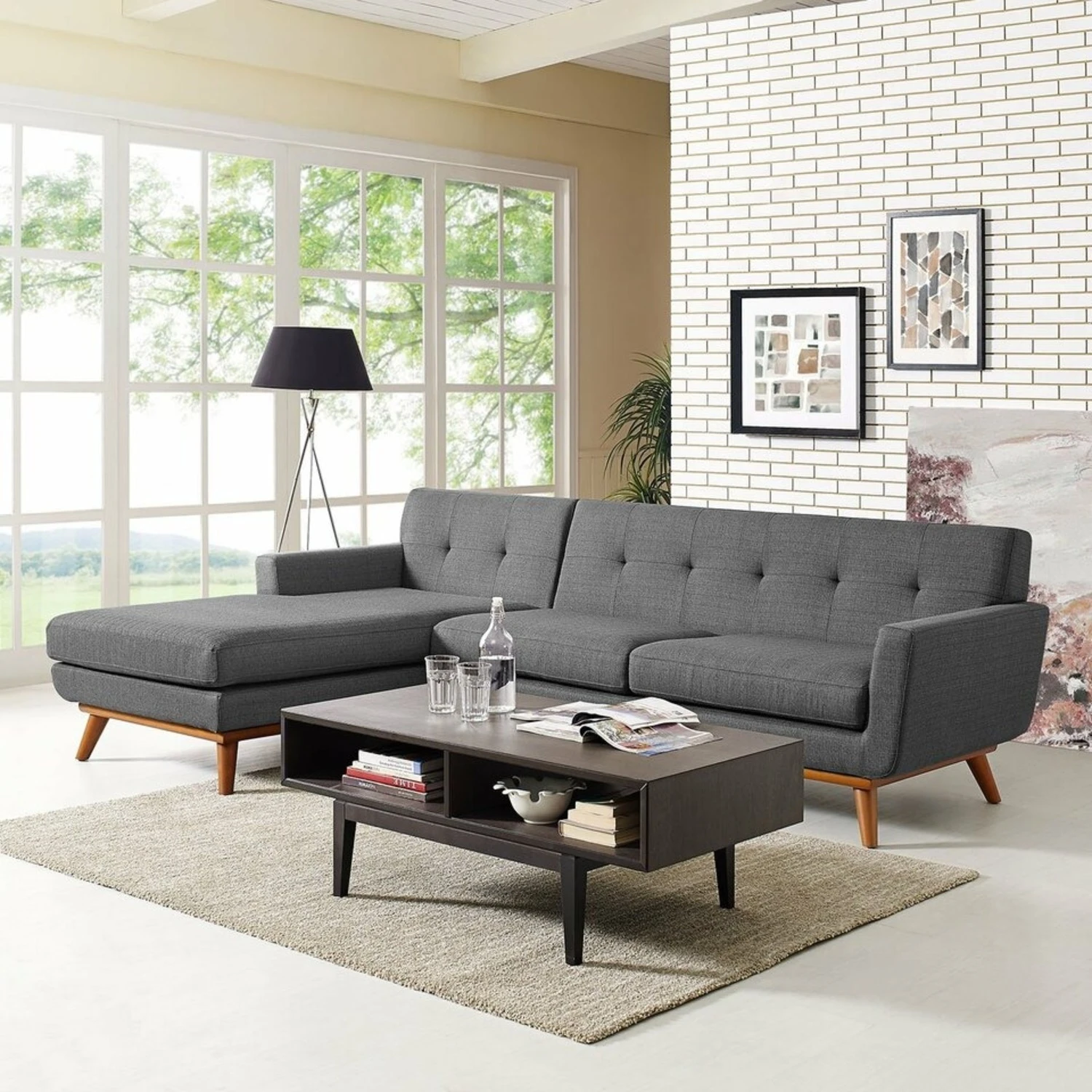Other 2-Piece Sectional In Gray W/ Tufted Buttons Finish 8 Other 2-Piece Sectional In Gray W/ Tufted Buttons Finish - Image 8