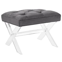 Other Bench In Gray Button Tufted Seat & Acrylic Legs - 1500 1500 frame 0 1646
