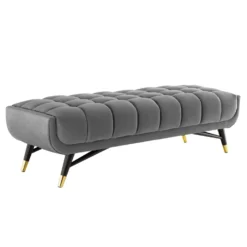 Other 60" Bench In Gray Velvet With Black Legs Finish - 1500 1500 frame 0 1672