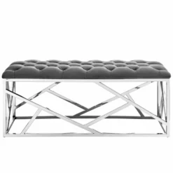 Other Modern Bench In Gray Tufted Velvet Fabric - 1500 1500 frame 0 1682