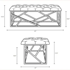 Other Modern Bench In Gray Tufted Velvet Fabric - 1500 1500 frame 0 1684