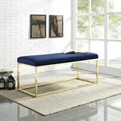 Other Bench In Navy Fabric W/ Gold Steel Base - 1500 1500 frame 0 1720