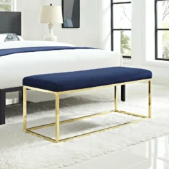 Other Bench In Navy Fabric W/ Gold Steel Base - 1500 1500 frame 0 1723