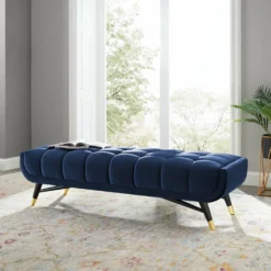 Other 60" Bench In Midnight Blue Velvet W/ Black Legs - 1500 1500 frame 0 1729