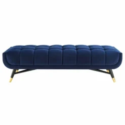 Other 60" Bench In Midnight Blue Velvet W/ Black Legs - 1500 1500 frame 0 1730