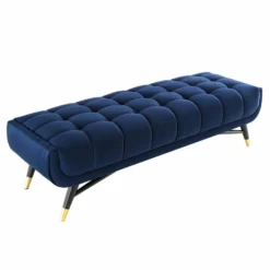 Other 60" Bench In Midnight Blue Velvet W/ Black Legs - 1500 1500 frame 0 1732