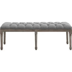 Other Bench In Light Gray W/ Chiseled Artisan Detail