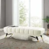 Other 60" Bench In Ivory Velvet With Black Legs Finish