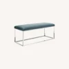 Other Bench In Sea Blue Velvet & Silver Steel Base