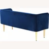 Other Bench In Navy Velvet & Gold Metal Legs