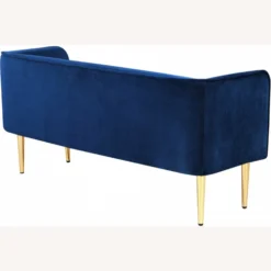 Other Bench In Navy Velvet & Gold Metal Legs