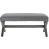 Other Bench In Gray Velvet With X-Base Frame Finish